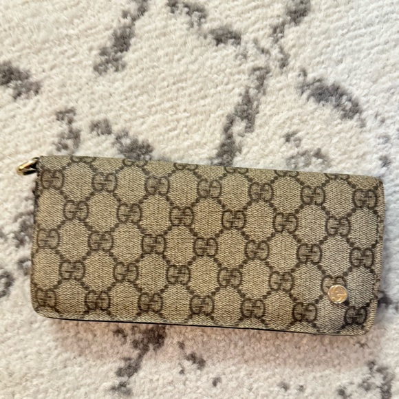 Authentic Gucci Blue Beige long wallet - Picture 1 of 14